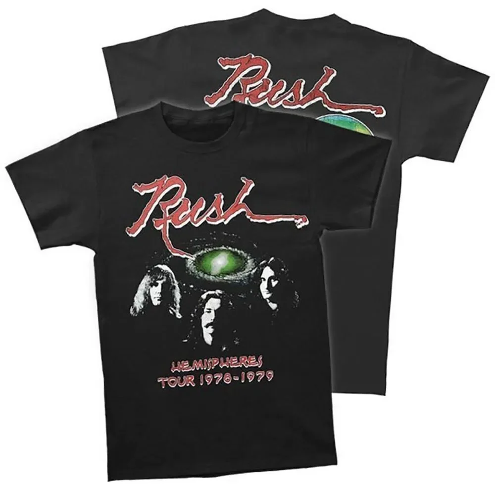 Rush Hemispheres Tour 1978 Progressive Rock 2 Sided T-Shirt